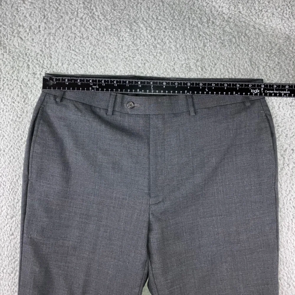 Ralph Lauren Dress Pants Men 36x30 100%‎ Wool Flat Front Straight Leg Gray